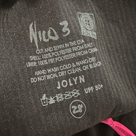 JOLYN ONE PIECE NICO 3 Size 28 Pink Swimsuit Tie Back Surf Beach Vacation UPF 50 - Picture 2 of 4